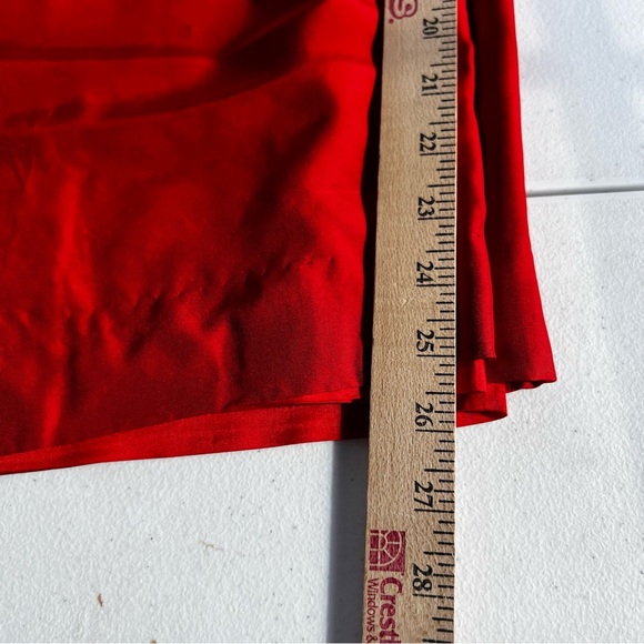 New MariAnna Red 100% Silk Utility Shirt Dress Lined Vintage 90s Quiet Luxury 14 - Picture 4 of 9